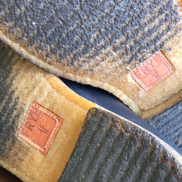 FRYE MENS 12D BLUE LEATHER PLAIN TOE OXFORDS - Picture 7 of 10